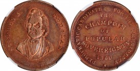 Political Medals and Related
1860 Stephen Douglas Political Medal. DeWitt-SD 1860-9. Copper. MS-66 BN (NGC).
28 mm.
Estimate: $250
