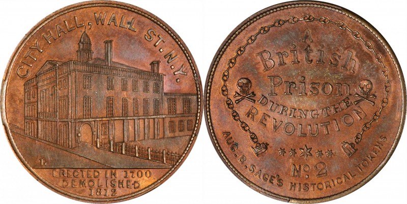 Augustus B. Sage Medals
"1812" (ca. 1858) Sage's Historical Tokens -- No. 2, Ci...
