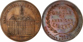 Augustus B. Sage Medals
Undated (ca. 1858) Sage's Historical Tokens -- No. 3, Faneuil Hall, Boston, Mass. Original. Bowers-3. Die State I. Copper. Pl...