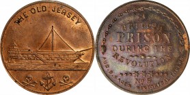 Augustus B. Sage Medals
Undated (ca. 1858) Sage's Historical Tokens -- No. 5, The Old Jersey. Original. Bowers-5. Die State I. Copper. Plain Edge. Mi...