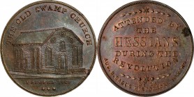 Augustus B. Sage Medals
"1767" (ca. 1858) Sage's Historical Tokens -- No. 13, The Old Swamp Church. Original. Bowers-13. Die State I. Copper. Plain E...