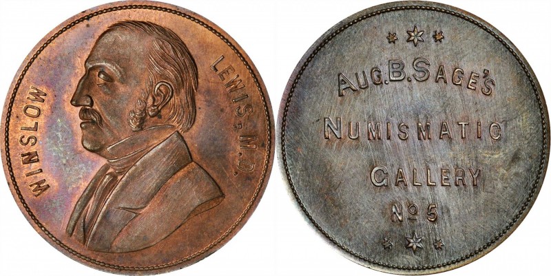 Augustus B. Sage Medals
Undated (1859) Sage's Numismatic Gallery -- No. 5, Wins...