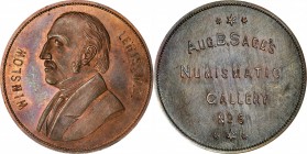 Augustus B. Sage Medals
Undated (1859) Sage's Numismatic Gallery -- No. 5, Winslow Lewis. Original. Bowers-5a. Die State I. Copper. Plain Edge. Mint ...