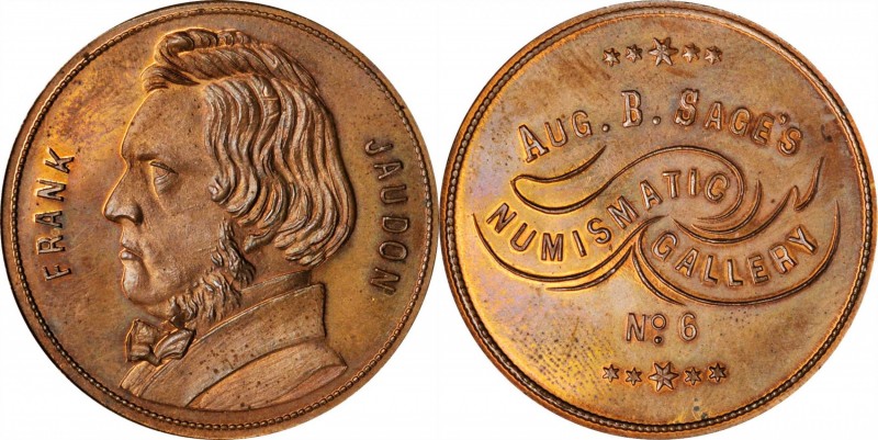 Augustus B. Sage Medals
Undated (1859) Sage's Numismatic Gallery -- No. 6, Fran...