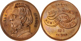 Augustus B. Sage Medals
Undated (1859) Sage's Numismatic Gallery -- No. 6, Frank Jaudon. Original. Bowers-6b. Die State I. Copper. Plain Edge. Mint S...