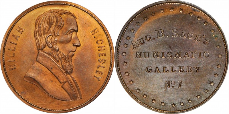 Augustus B. Sage Medals
Undated (1859) Sage's Numismatic Gallery -- No. 7, Will...