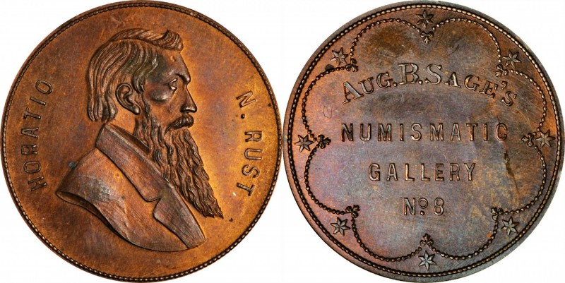 Augustus B. Sage Medals
Undated (1859) Sage's Numismatic Gallery -- No. 8, Hora...