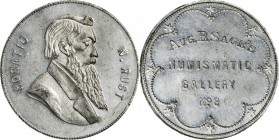 Augustus B. Sage Medals
Undated (1859) Sage's Numismatic Gallery -- No. 8, Horatio N. Rust. Original. Bowers-8. Die State I. White Metal. Plain Edge....