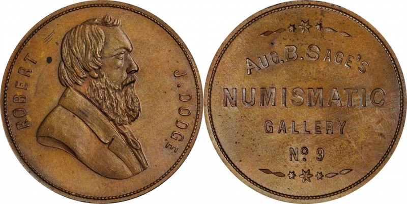Augustus B. Sage Medals
Undated (1859) Sage's Numismatic Gallery -- No. 9, Robe...
