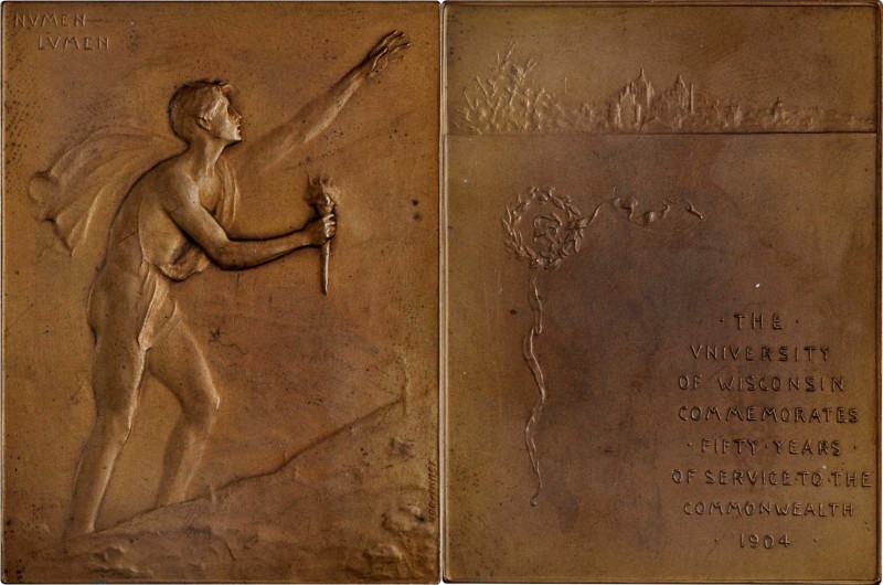 Victor David Brenner
1904 University of Wisconsin 50th Anniversary Plaque. By V...