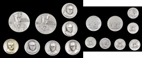 Art Medals - Medallic Art Company
Lot of (8) Medallic Art Co. Medals. Silver. Mint State.
.999 fine. Included are: (2) 32 mm Father Serra/California...