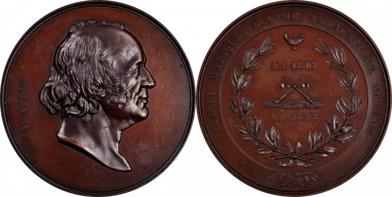 Personal Medals
1873 Louis Agassiz Medal. By William Barber. Julian PE-2. Bronz...