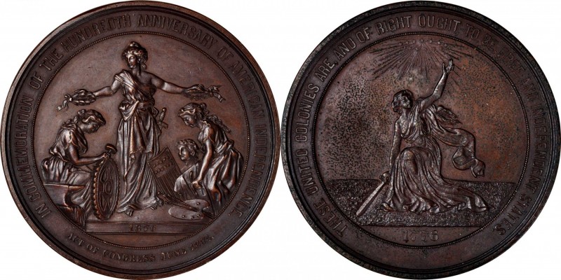 Commemorative Medals
1876 United States Centennial Medal. Julian CM-11, Swoger-...