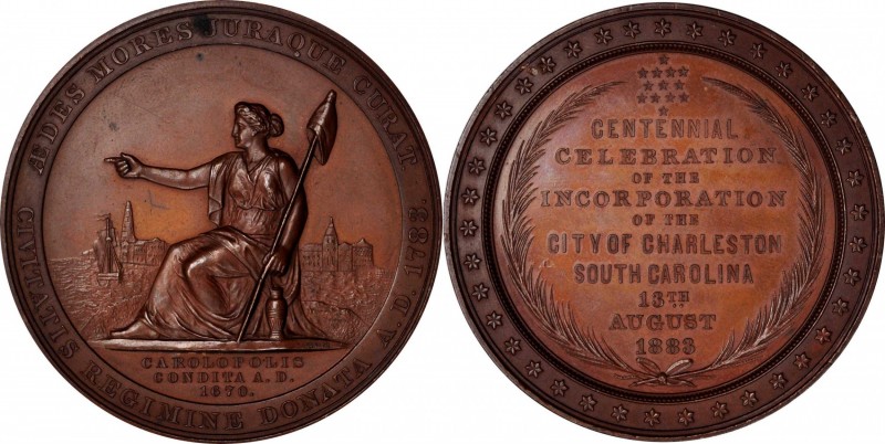 Commemorative Medals
1883 Charleston Centennial Medal. By Charles E. Barber. Ju...