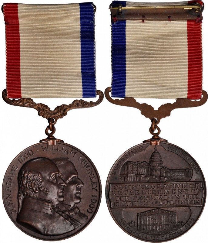 Commemorative Medals
1900 John Adams - William McKinley U.S. Capital in the Dis...