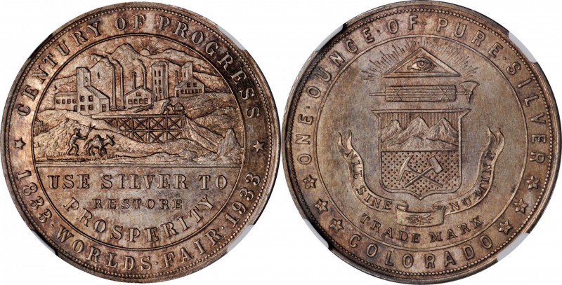 So-Called Dollars
1933 Colorado's "Century of Progress" Dollar. Type IV. HK-870...