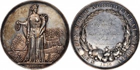 Agricultural, Scientific, and Professional Medals
1856 New York State Agricultural Society Award Medal. By Taylor. Julian AM-61, Harkness Ny-392. Sil...