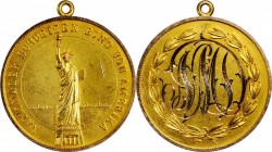 Award Medals
Undated (1895 or later) Nationaler Schuetzen Bund von Amerika Award Medal. Plated White Metal. About Uncirculated, Scratched.
35 mm, ex...