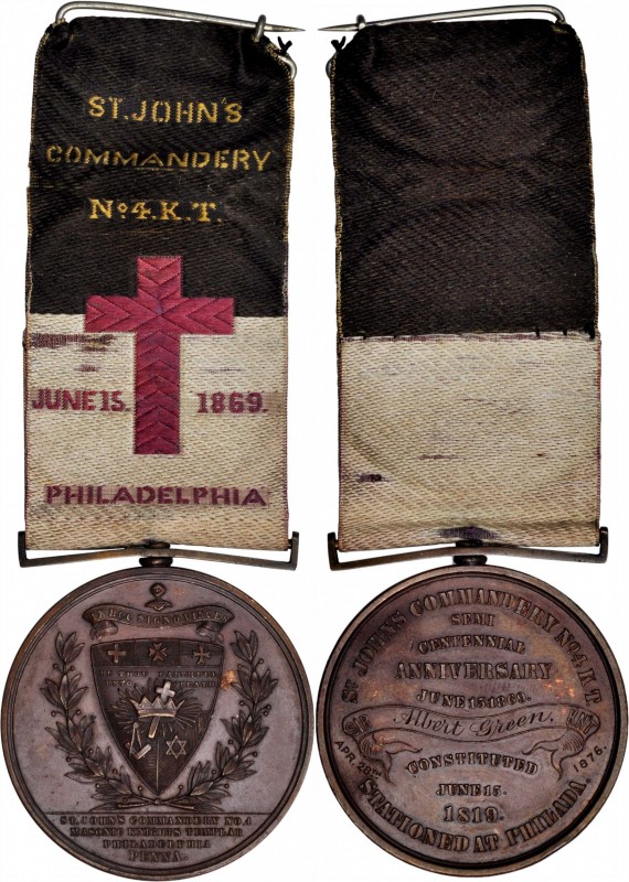 Religious, Society, and Fraternal Medals
1876 St. John's Commandery, Philadelph...