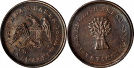 Hard Times Tokens
New York--New York. Undated (1834-1835) H. Law. HT-286, Low-261, W-NY-680-10a. Rarity-2. Copper. Plain Edge. AU-55 (PCGS).
28.5 mm...