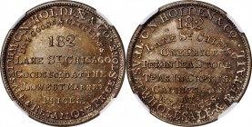 Merchant Tokens
Illinois--Chicago. Undated (1848-1852) C.N. Holden & Co. Miller-Ill 16. Silvered Brass. Plain Edge. MS-65 (NGC).
28 mm.
Estimate: $...