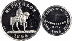 Trade Tokens and Store Cards
District of Columbia. 1876 Society Army of the Tennessee. Rulau DC-Wa 27. White Metal. Plain Edge. Prooflike Mint State....