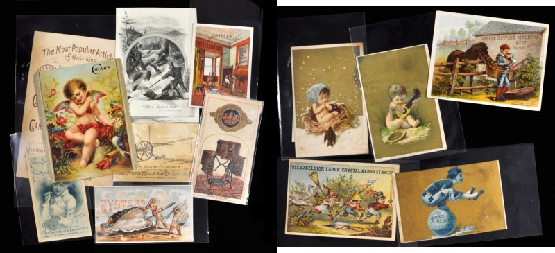 Late 19th and 20th Century Tokens
Lot of (13) 1880s Advertising Trade Cards, Mo...