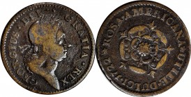 Rosa Americana Penny
1722 Rosa Americana Penny. Martin 3.1-D.6, W-1272. Rarity-4. UTILE DULCI. Very Fine, Surfaces Smoothed.
119.0 grains.
PCGS# 11...