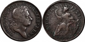 Wood's Hibernia Halfpenny
1723 Wood's Hibernia Halfpenny. Martin 4.90-Gd.3, W-13570. Rarity-5. Very Fine, Environmental Damage.
105.7 grains.
PCGS#...