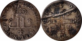 30 Deniers, or Mousquetaire
1710-D 30 Deniers, or Mousquetaire. Lyon Mint. Vlack-2, W-11710. Rarity-2. Very Fine, Bent and Straightened.
34.3 grains...