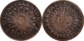 Nova Constellatio Copper
1783 Nova Constellatio Copper. Crosby 2-B, W-1865. Rarity-2. CONSTELLATIO, Pointed Rays, Small U.S. Very Fine, Environmental...