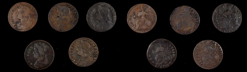 Connecticut Copper
Lot of (5) 1787 Connecticut Coppers.
The average grade for ...