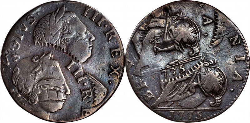 Contemporary Counterfeit English Halfpenny
1775 Contemporary Counterfeit Englis...