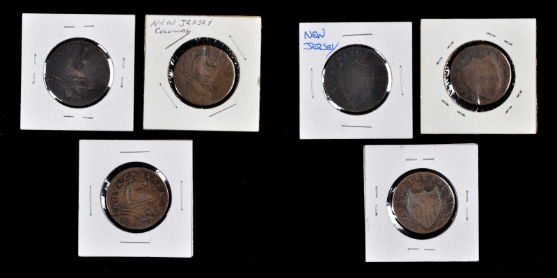 New Jersey Copper
Lot of (3) New Jersey Coppers.
Included are: 1787 Very Good,...