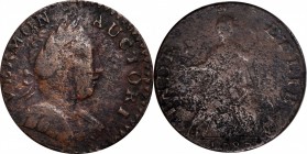 Vermont Copper
1787 Vermont Copper. RR-12, Bressett 11-K, W-2110. Rarity-3+. Bust Right. Very Fine, Environmental Damage.
101.5 grains.
PCGS# 560....