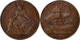 North American Token
"1781" (ca. 1820) North American Token. W-13980. Rarity-2. VF-20 (PCGS). OGH.
PCGS# 589. NGC ID: 2B5H.
Estimate: $150