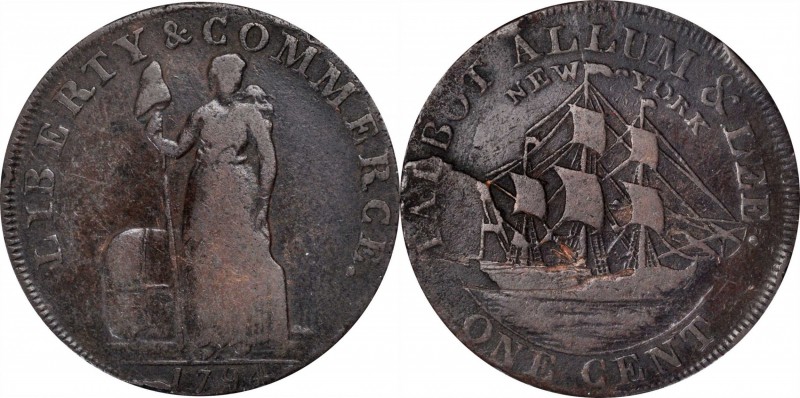 Talbot, Allum & Lee Cent
1794 Talbot, Allum & Lee Cent. Fuld-2, W-8570. Rarity-...