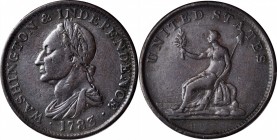 Draped Bust Copper
"1783" (ca. 1820) Draped Bust Copper. Musante GW-106, Baker-2, Vlack 13-J, W-10300. No Button. Copper. Plain Edge. Very Fine, Clea...
