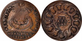 Fugio Copper
1787 Fugio Copper. Club Rays. Newman 3-D, W-6680. Rarity-3. Rounded Ends. Fine, Planchet Flaws, Obverse Scratch.
PCGS# 904.
Estimate: ...