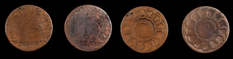 Fugio Copper
Lot of (2) 1787 Fugio Coppers. Good, Cleaned, Damaged.
Estimate: ...