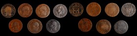 World Coins Used in Early America
France. Lot of (7) Sols and/or Contemporary Counterfeit Sols of Louis XVI.
All are circulated, several are impaire...