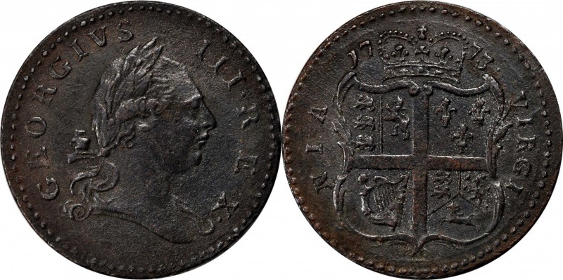 Struck Copies of Colonial Coins and Related
"1773" Virginia "Penny." Becker Cop...