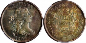 Draped Bust Half Cent
1806 Draped Bust Half Cent. C-1. Rarity-1. Small 6, Stemless Wreath. AU Details--Altered Surfaces (PCGS).
PCGS# 1093.
Estimat...