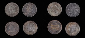 Classic Head Half Cent
Lot of (4) Classic Head Half Cents.
Included are: 1809 Good, heavy porosity; 1828 13 Stars, Fine; 1832 About Uncirculated, al...