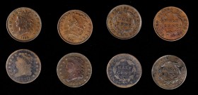 Classic Head Half Cent
Lot of (4) Classic Head Half Cents.
Included are: 1810 About Good, environmental damage, scratches; 1828 13 Stars, Fine, clea...