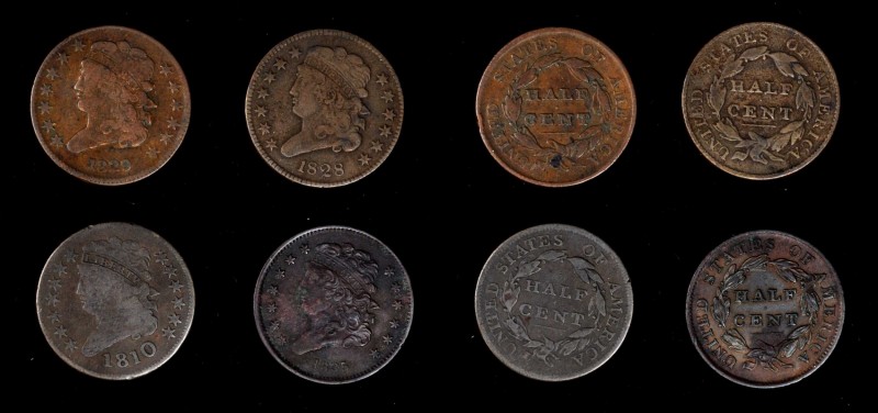 Classic Head Half Cent
Lot of (4) Classic Head Half Cents.
Included are: 1810 ...