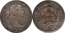 Draped Bust Cent
1796 Draped Bust Cent. S-97. Rarity-3. Reverse of 1795. Very Fine, Heavy Porosity, Damaged.
PCGS# 1401. NGC ID: 223W.
Collector en...