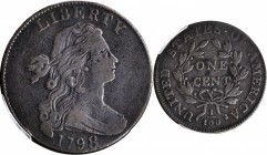 Draped Bust Cent
1798 Draped Bust Cent. S-167. Rarity-1. Style II Hair. Fine-12 (PCGS).
PCGS# 1434.
Estimate: $350