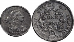 Draped Bust Cent
1802 Draped Bust Cent. S-241. Rarity-1. Stemless Wreath. EF Details--Graffiti (PCGS).
PCGS# 1476. NGC ID: 224E.
Estimate: $600