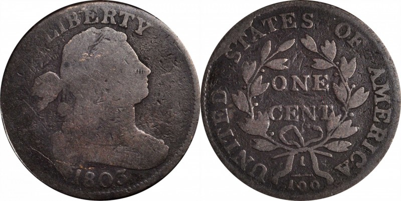 Draped Bust Cent
1803 Draped Bust Cent. S-246. Rarity-3. Small Date, Small Frac...